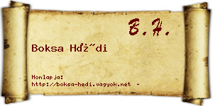 Boksa Hédi névjegykártya